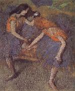 Edgar Degas Two dance wear yellow dress France oil painting artist
